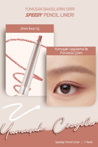Suya Dayanıklı Kolay Kullanım Sunan Göz Kalemi Peripera Speedy Pencil Liner 5 Under Rosy
