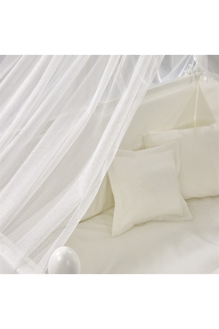 Meltem Kids Mondo İncili Krem Pamuklu Bebek Uyku Seti 60 x 120 CM Krem