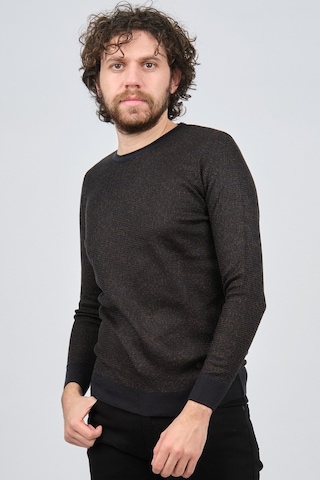 Çizgi Triko Erkek Bisiklet Yaka Slim Fit Desenli Kazak 42554255 L Lacivert