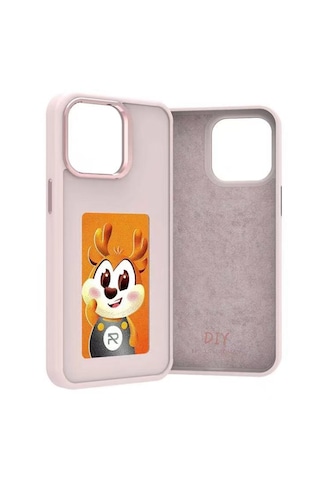 İphone Uyumlu 16 Pro Max İçin E-mürekkep Ekran Nfc Telefon Kılıfı Pembe