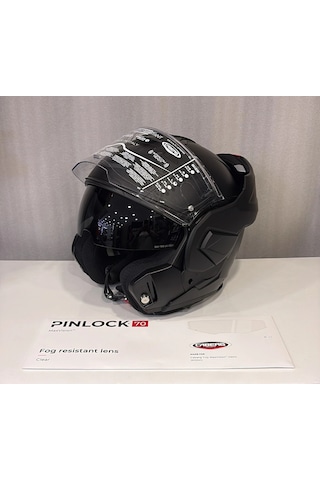 Kask Caberg Trip Mat Siyah Nfc + Pinlock Parlak Siyah