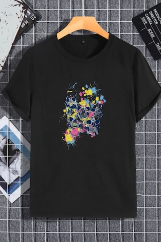 Unisex Kadın Erkek Sinister Baskılı Oversize T-shirt Siyah Mck2279 Siyah