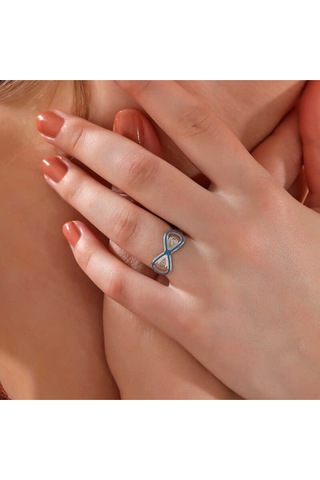 Casera's Gümüş Zirkon Taşlı Sonsuzluk Kadın Yüzük Csr2185290 Gümüş