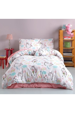 Coté Blanc Unicorn %100 Pamuk Tek Kişilik Nevresim Takımı