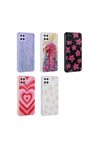 Zore Samsung Galaxy Uyumlu M33 Kılıf Simli Desenli Kamera Korumalı Parlak Omsy Popy Kapak - Kulübe