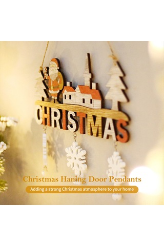 Reedark Noel Ahşap Kapı Süsü - Renkli Duvar Ve Ağaç Dekoru 19x22cm