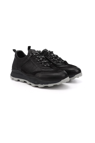 Gönderi(R) Erkek Siyah Bağcıklı Hakiki Deri Comfort Sneaker Ddma74201851 Siyah