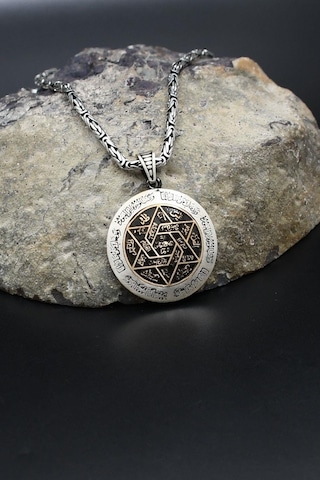 Hz. Süleyman Mührü 925 Ayar Gümüş Kolye Kral Zincir 2mm 902414 Gümüş