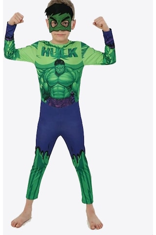 Çocuk Hulk Kostümü - Yeşil Dev Kostümü - Maskeli (537724612)