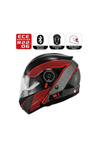 Ff869 Sky Breaker Motosiklet Kaskı Güneş Vizörlü Çene Açılır Motorcu Kask Çok Renkli