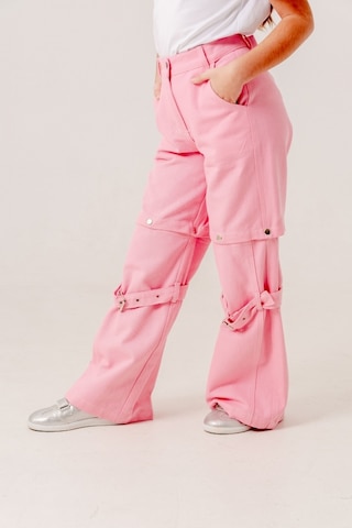 Giyicem Kız Çocuk Şort Keten Pantolon 2568 Pembe