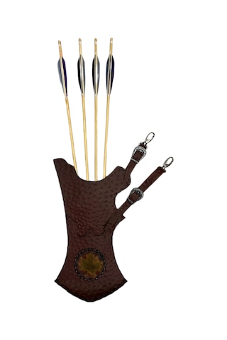 Gerçek Deri Ok Çantası - Tirkeş - Geleneksel Okçuluk Tirkeş