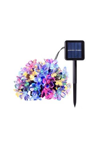 Yifomall Güneş Enerjili 7m 50 Led Çok Renkli Bahçe Işığı - Flaş Ve Sürekli Aydınlatma Modu, Işık Sensörlü Ve Manuel Kontrol