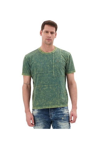 Cipo & Baxx Erkek Yıkamalı Tişört Casual Tarz Ct853 Green
