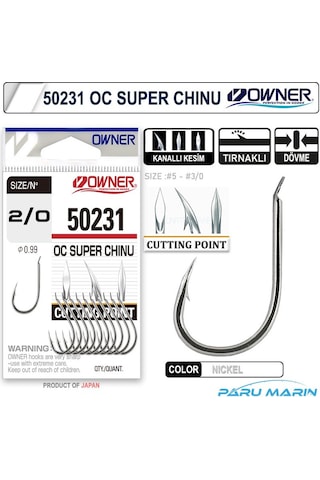 Owner 50231 Cut Super Chinu No:2/0 Tekli Iğne