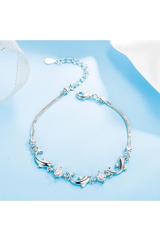 Beyaz Küçük Yunus Ametist Bileklik Hediyesi Beyaz