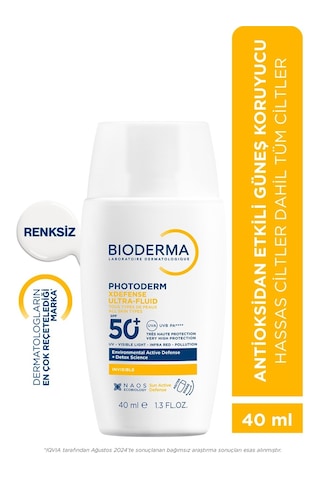 Bioderma Xdefense Spf50+ Tüm Cilt Tipleri Güneş Kremi Renksiz 40 Ml