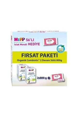2 Organik Bebek Sütü 800 Gr X2 Islak Mendil Hediyeli