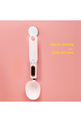 Lemestar Beyaz Dijital Kaşık Terazi, Lcd Ekranlı, 500g/0.1g Hassasiyet, Ağırlık Kaldırma, Veri Kilidi, Birim Dönüştürme, Kahve/un/yoğurt Ölçümü, Gömülü Pil Cr2032 Beyaz