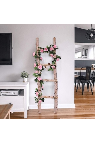 Yapay Çiçek Sarkan Ve Dolanan Sarmaşık Pembe Gül Yapay Sarmaşık 200cm