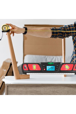 Vkemall Dijital Açı Ölçer Magnetlı Paslanmaz Çelik - Yükseklik/eğim Ölçümü, Geri Aydınlatmalı Ekran, Veri Kilidi Fonksiyonu