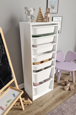 %100 Mdf - Xl Mono 7 Sepetli Oyuncak Dolabı Beyaz