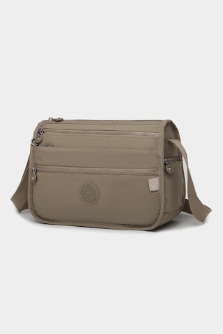 Smart Bags Çok Cepli Günlük Orta Boy Su Geçirmez Krınkıl Kumaş Kadın Omuz Çantası Açık Kahve Kahverengi