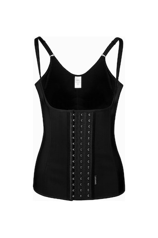 Mistirik Kadın Çelik Balenli Askılı Latex Korse Siyah Renk Siyah