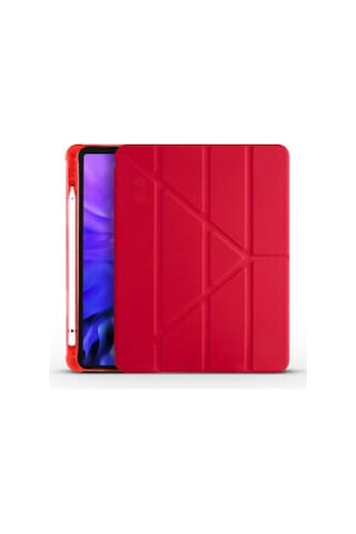Apple Uyumlu iPad 10.5 Inc 7. Nesil Kılıf Kalemlikli Premium Standlı Katlanabilir Kılıf Trifolding Kılıf