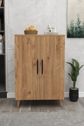 Pegasus 3 Raflı 2 Kapaklı Çok Amaçlı Dolap Mutfak Banyo Balkon Erzak Killer Dolabı - Çam