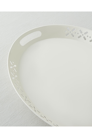 English Home Core Metal Tepsi 52x39 Cm Krem Krem