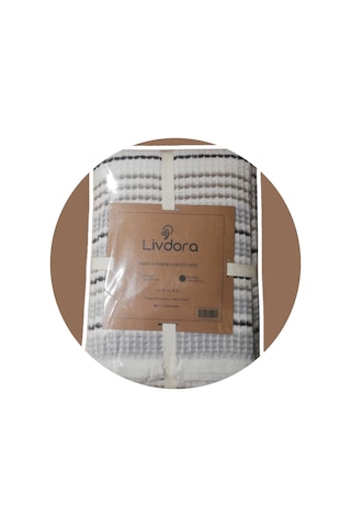 Livdora Serena Pamuklu Battaniye 190x230 - Bej Bej