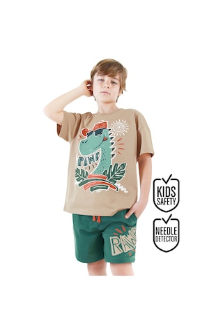 Summer Dino Erkek Çocuk T-shirt Şort Takım