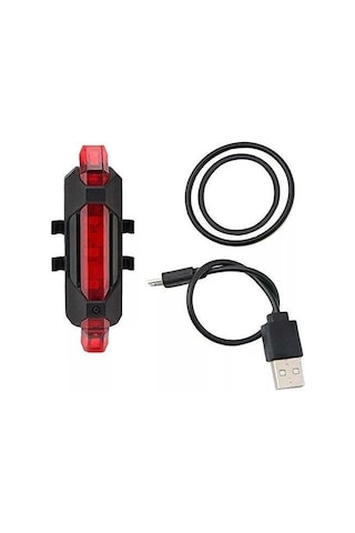 Bisiklet Işığı Led Stop Arka Ikaz Işık Lamba Usb Şarjlı 4 Mod Kırmızı
