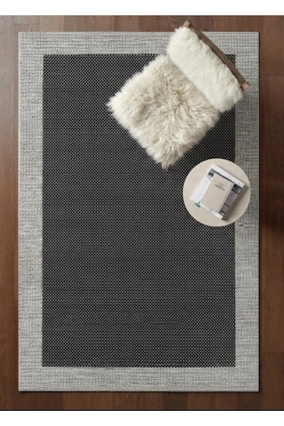 Lüks Sisal Makine Dokuması 8mm Dokuma Tabanlı Mutfak Balkon Halısı Siyah-gri 832426808 Siyah-gri