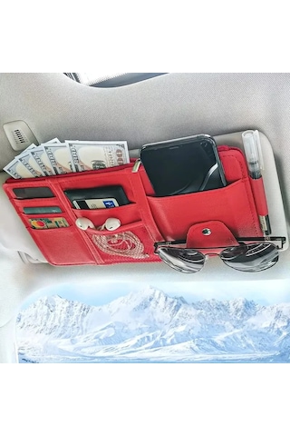 Araba Visor Organizatör Araba Visor Güneş Gözlüğü Tutucu Visor Aksesuarları Kamyonlar Için 1pc Red