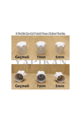 Geçmeli - 5 Ad. Radyatör Vanası Başlığı - Geçmeli Petek Vana Kapağı - Vidasız Petek Musluk Kafası