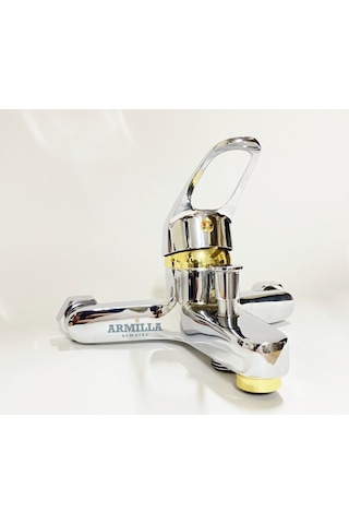 Krom Gold Banyo Duş Musluğu Bataryası Sıcak Soğuk Çift Su Girişli Diğer