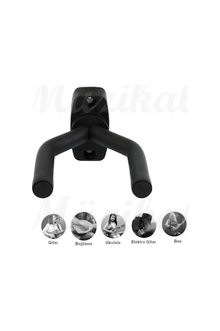 Gitar Bağlama Ukulele Duvar Askısı Standı + Dübel Ve Vida Dahil