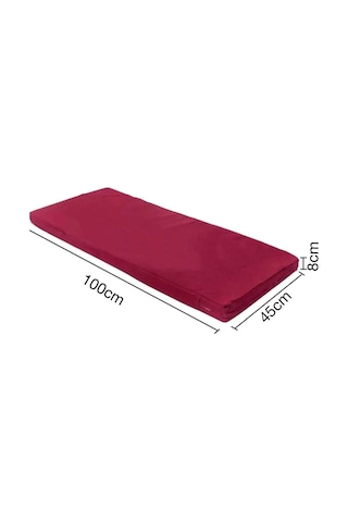 Iç Ve Dış Mekan Bank Minderi Güneş Dayanımlı Uzun Koltuk Minderi 100 X 45 X 8 Cm Bordo