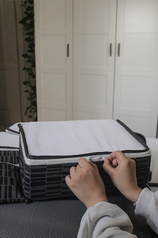 Adarya Home Zebra Desen Valiz Düzenleyici Bavul İçi Organizer Set 6'lı Antrasit