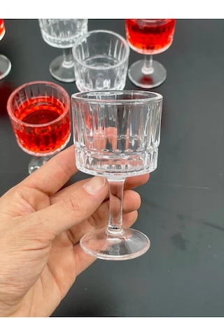 6 Kişilik Cam Ayaklı Pinterest Kahve Yanı Bardağı Bardak 50ml