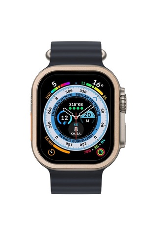 Newface Apple Uyumlu Watch Ultra 49mm Alüminyum Kasa Cam Ekran Koruyucu Semeglbl - 20 - Gold