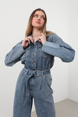 Kadın Oversize Jean Tulum Mavi 001