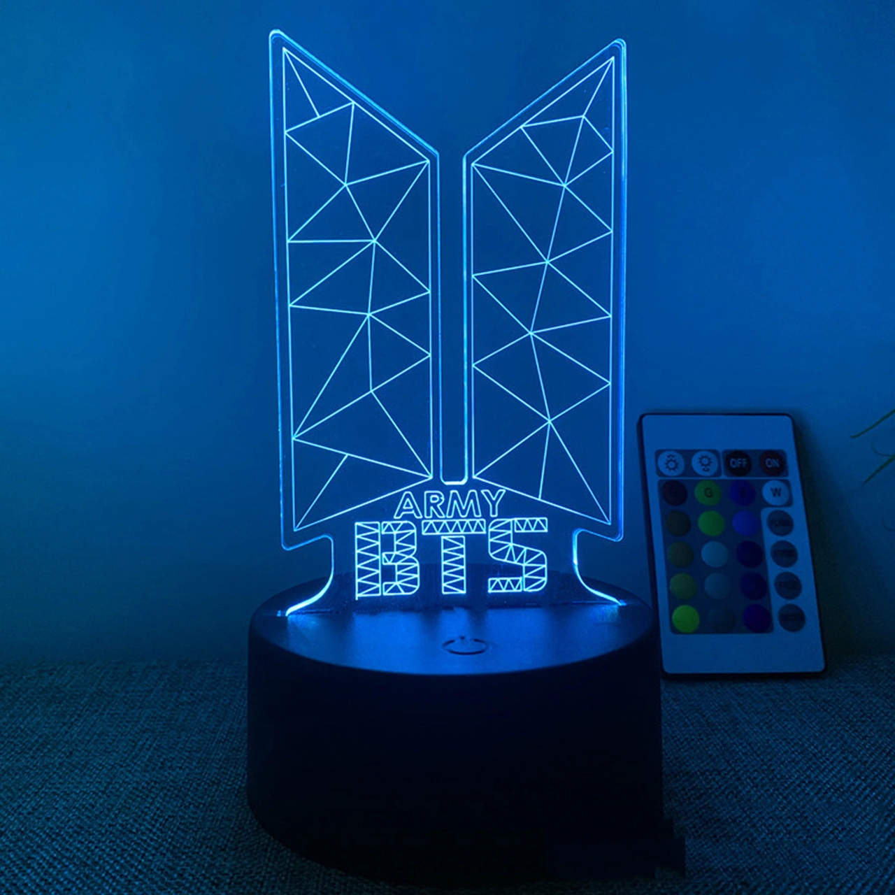 Yuntech01 Army Hediyesi 16 Renkli Led Masa Lambası - Usb Ve Uzaktan Kumandalı Akrilik Gece Lambası Odanız İçin Beyaz