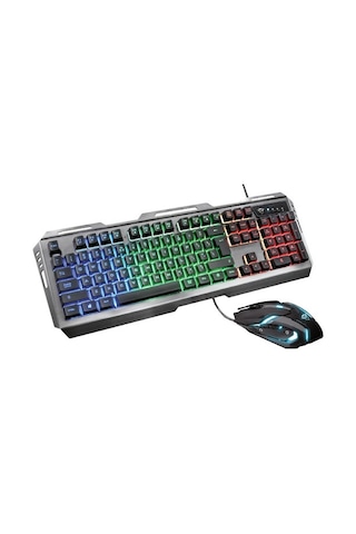 Trust GXT 845 Tural Oyuncu Combo Kablolu Q Klavye Mouse Set