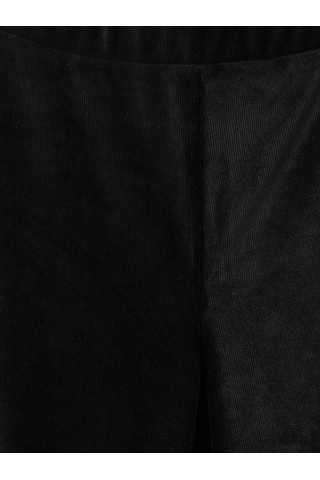LC Waikiki Lcw Kids Siyah Beli Lastikli İspanyol Paça Kadife Kız Çocuk Tayt New Black