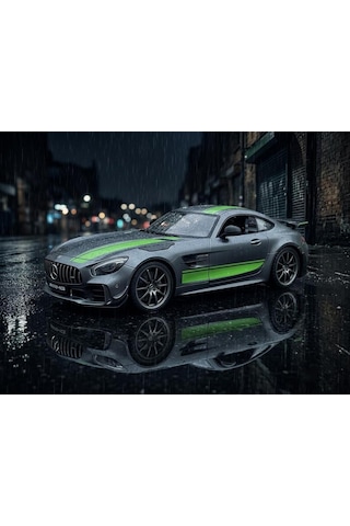 Uzaktan Kumandalı Işıklı Şarjlı 2.4ghz Mercedes-benz Amg Gt R Pro 1:12 Ölçekli Dev Oyuncak Araba Gri