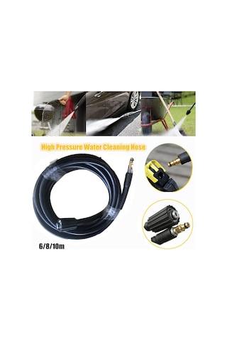 Leezsing Karcher K2-k5 Uyumlu 160bar Çelik Tel Örgülü 6/8/10m Yüksek Basınçlı Yıkama Makinesi Hortumu 6m