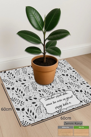 Valerine Life Çiçek Saksı Matı Salon Balkon Bitkileri Zemin Koruyucu Kaymaz Saksı Altlığı 60x60cm 27